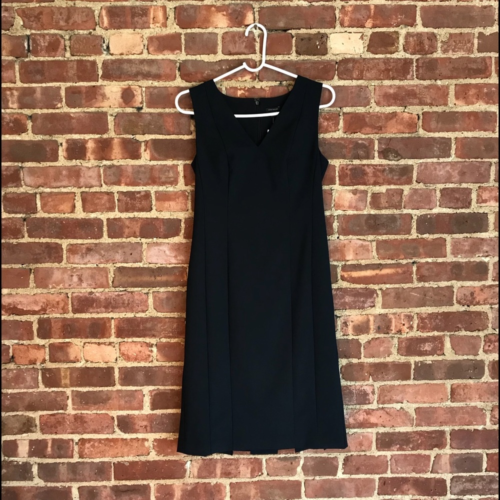 (Ann Taylor Black Dress with pleated back